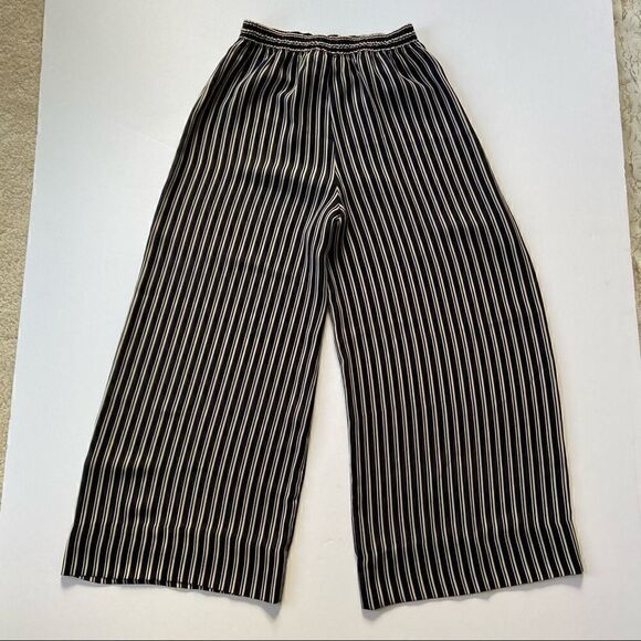 Express High Waist  Sheer Wide Leg Striped Crop - Picture 5 of 6